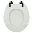 thumbnail image 3 of Mayfair Benton®Round Enameled Wood Toilet Seat in White Never Loosens and Soft Close Matte Black Hinge, 3 of 6