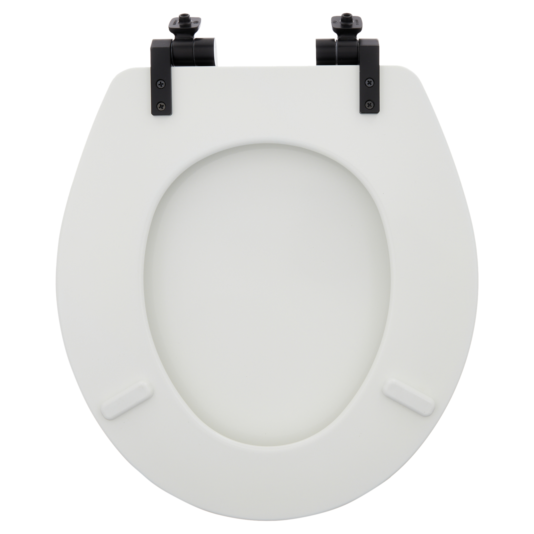 Mayfair Benton Round Enameled Wood Toilet Seat, White photo 3