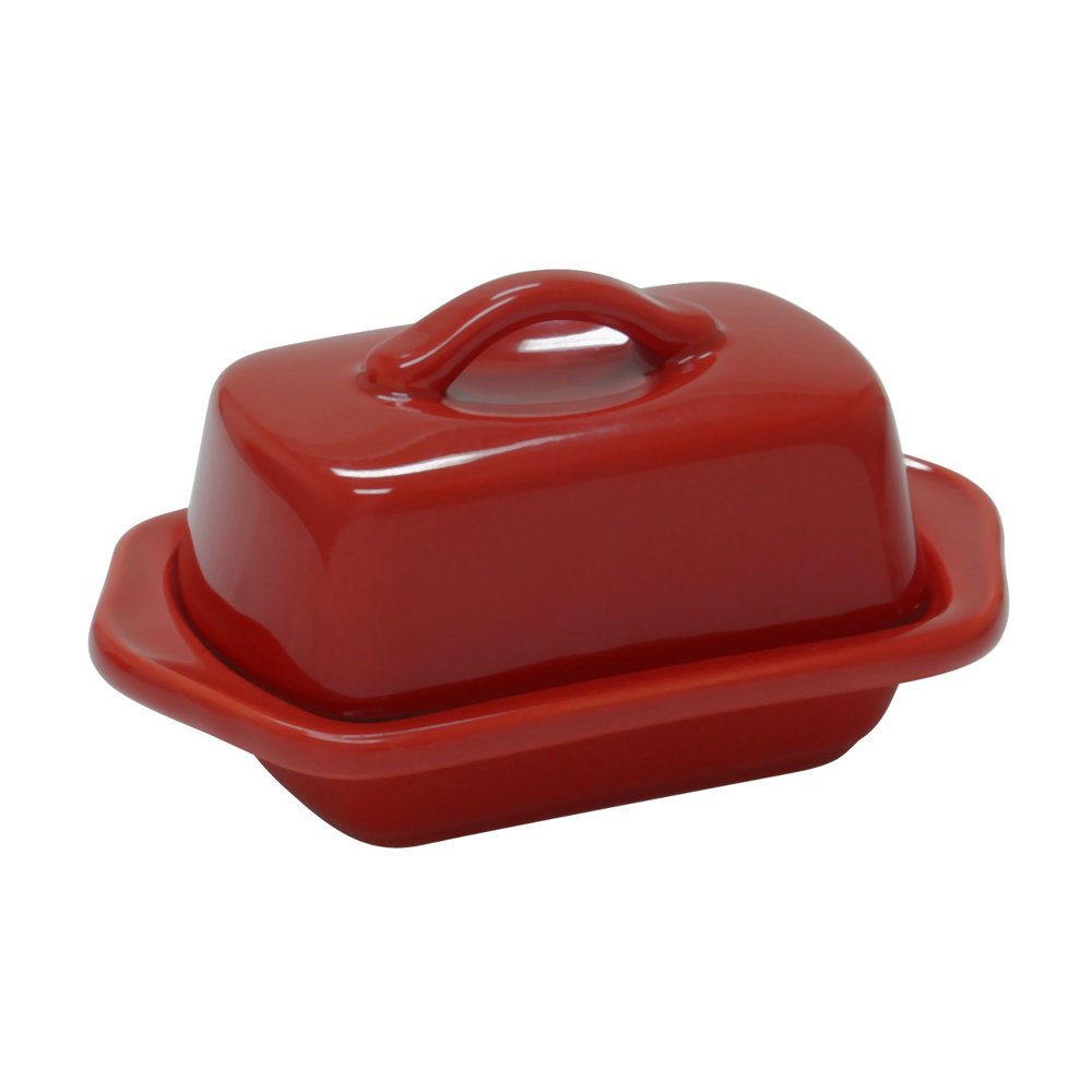 Chantal Cinnabar Red Ceramic Mini Butter Dish