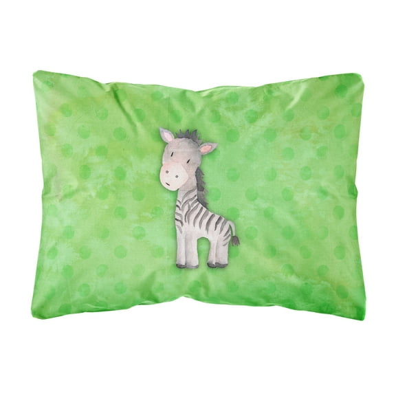 Carolines Treasures BB7377PW1216 Polkadot Zebra Watercolor Canvas Fabric Decorative Pillow 12H x16W multicolor