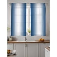 thumbnail image 4 of Sheer Curtains 63 Inch Length 2 Panels Set for Bedroom, Lake Blue White Ombre Semi Sheer Curtains for Windows, Retro Minimalist Gradient Art Voile Window Treatments Rod Pocket Curtain, 4 of 7