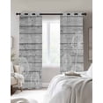 thumbnail image 2 of White Dandelion Blackout Curtains 45 Inches Long, Kitchen Black Out Window Treatments, Spring Flowers Plants Vintage Gray Wood Thermal Insulated Lined Drapes for Small Window with Grommet 42"x45", 2 of 8