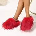 thumbnail image 4 of CHUMUD Women's Winter Faux Fur Slides House Slippers Fluffy Sandals Furry Slide Indoor Outdoor, 4 of 9