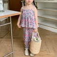 thumbnail image 2 of REDARER Kids Girls Floral Cool Halter Top and Pants Romper Outfit Playsuit Clothes,3-4 Years, 2 of 9