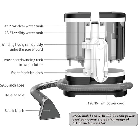 Multi-Purpose Portable Carpet and Upholstery Cleaner
