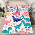 thumbnail image 2 of Castle Fairy Kids Teens Cartoon Dinosaur Twin Sheet Sets,Cute Tree Leaves Bedding, 2 of 6