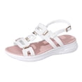 thumbnail image 6 of Slingback Sandals for Women Thick Soft Sole Cushion Slides Trendy Splice Open Toe Summer Beach Shoes White Size 9, 6 of 7