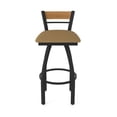 thumbnail image 5 of 881 Revelle 25" Swivel Counter Stool with Black Wrinkle Finish, Medium Back and Canter Saddle Seat, 5 of 5