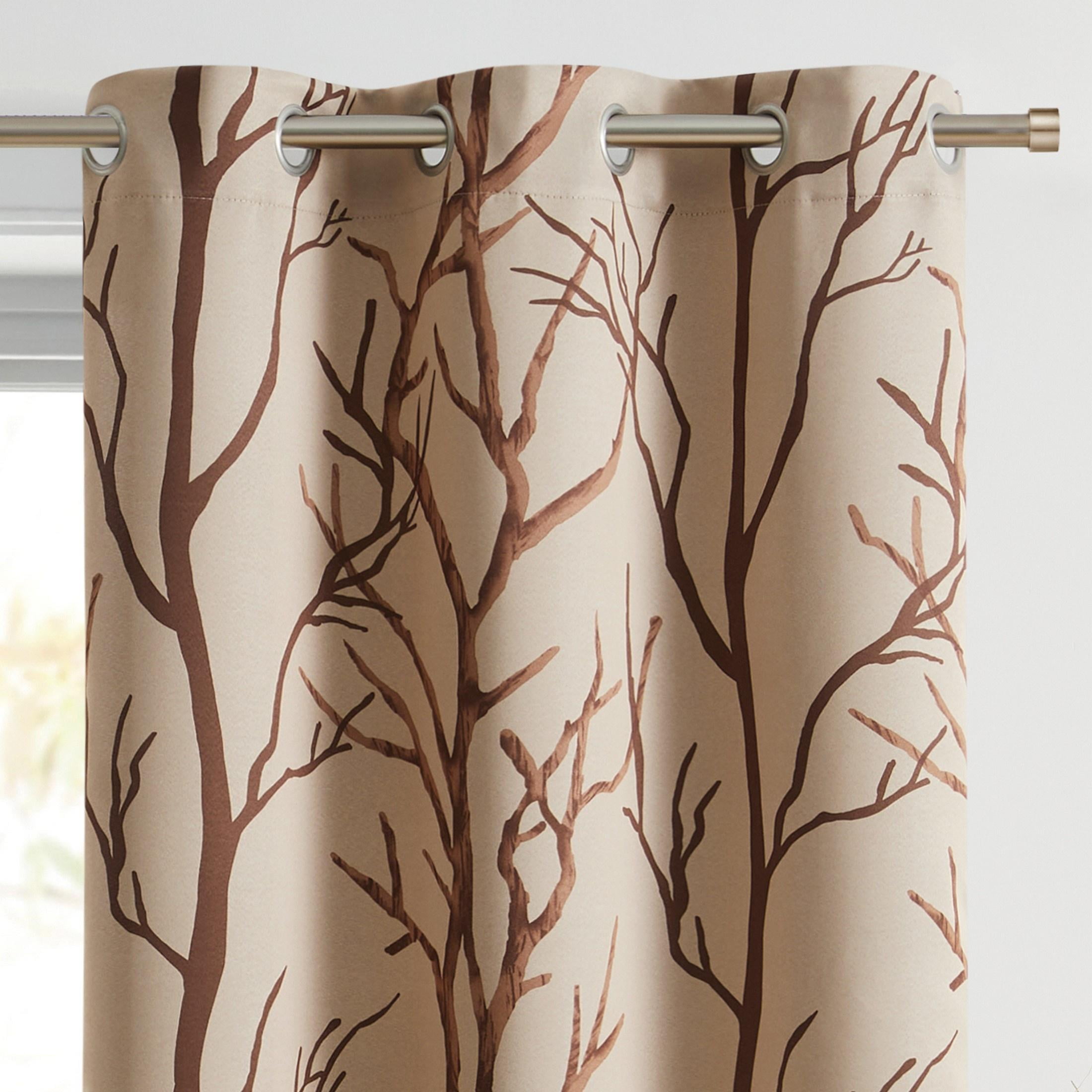 VCNY Home Kingdom Taupe Branch Grommet Blackout Curtain, 40" x 63"