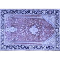 thumbnail image 1 of Ahgly Company Machine Washable Indoor Rectangle Medallion Blue Traditional Area Rugs, 7' x 9', 1 of 4