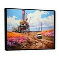 thumbnail image 2 of Designart "Resonance of Pink Oil Rigs" Oil Rigs / Fields Floater Framed Canvas Wall Art, 2 of 7