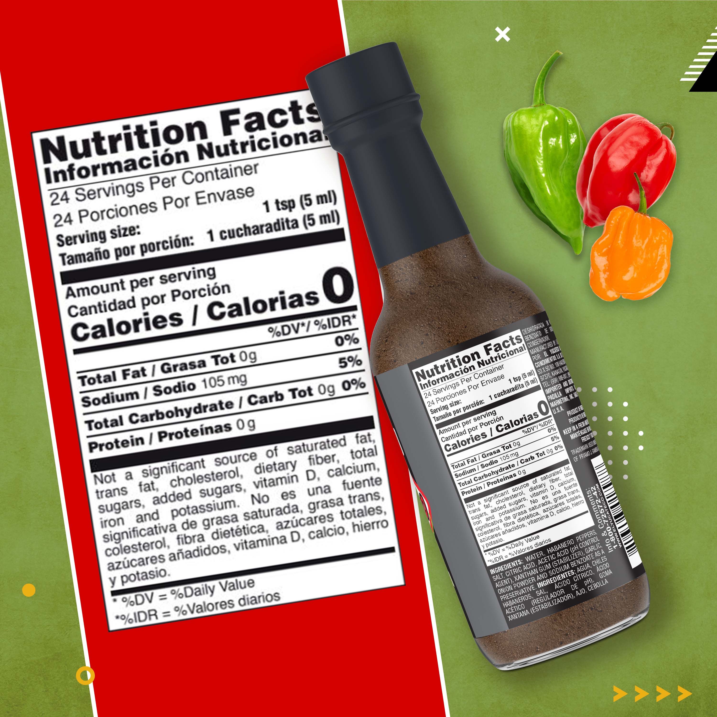 El Yucateco Black Label Reserve Chile Habanero Hot Sauce, 4 oz, No Allergens Contained