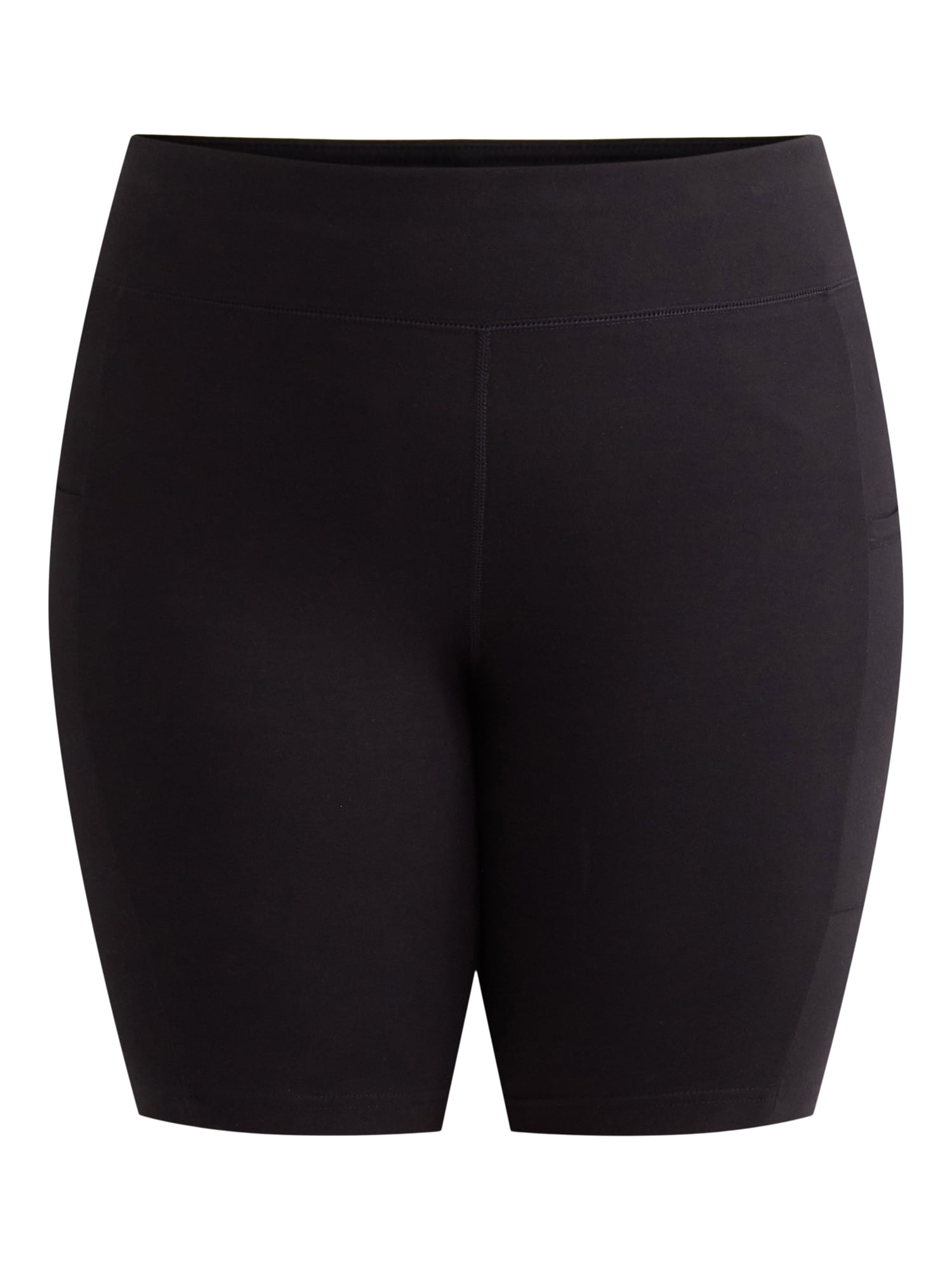 Terra & Sky Women’s Plus High Rise Biker Shorts with Pockets, 9” Inseam, Sizes 0X-4X