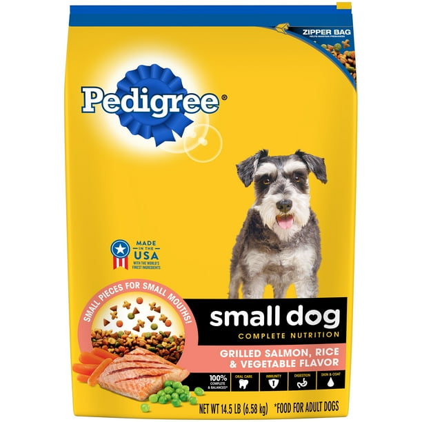 Pedigree Small Dog Adult Complete Nutrition Grilled Salmon, Rice And  Vegetable Flavor Dog Food 14.5 Pounds - Walmart.com