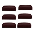 thumbnail image 1 of 6 Pcs Dark Brown_Size S Sofá Elástico Futon De Cojines Del Sofá Funda De Funda De Reemplazo De Color Sólido, 1 of 6