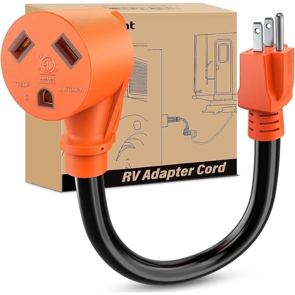 Nilight RV Power Adapter Cord, 15 Amp to 30 Amp, 125V, Heavy Duty, ETL Certified, Weatherproof, 5-15P to TT-30R