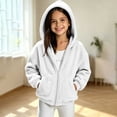 thumbnail image 5 of Lmnyox Kid's Fleece Jackets Winter Warm Solid Color Zip Up Coats Casual Hooded Jackets with Pockets, 5 of 6