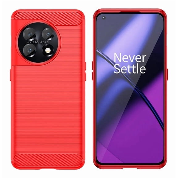 Rosebono Compatible With OnePlus 11 5G Case, Premium TPU Carbon Fiber Texture Design Slim Fit Flexible Shock Absorbent Drop Protection Protective Case for OnePlus 11 5G (Red)