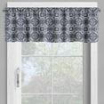 thumbnail image 2 of Ambesonne Navy Blue Valance Pack of 2, Japanese Curves Flora, 42"X12", Navy Blue White, 2 of 5