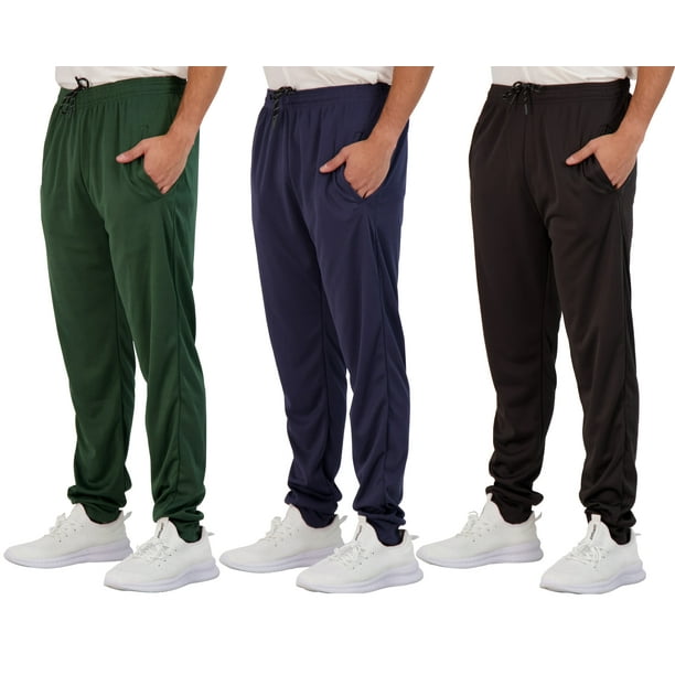 Real Essentials Men's 3-Pack Tech Mesh Jogger Sweatpants, Sizes S-3XL ...