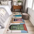 thumbnail image 5 of Puerto Rico Large Area Rugs for Bedroom Living Room, Soft Non Slip Carpet Bedside Rug, Vintage Boho Style Door Gates Rectangular Floor Cover Kitchen Accent Rug 2'x6' for Dining Room/Office, 5 of 9