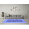 thumbnail image 3 of Ahgly Company Machine Washable Indoor Square Oriental Blue Traditional Area Rugs, 8' Square, 3 of 4