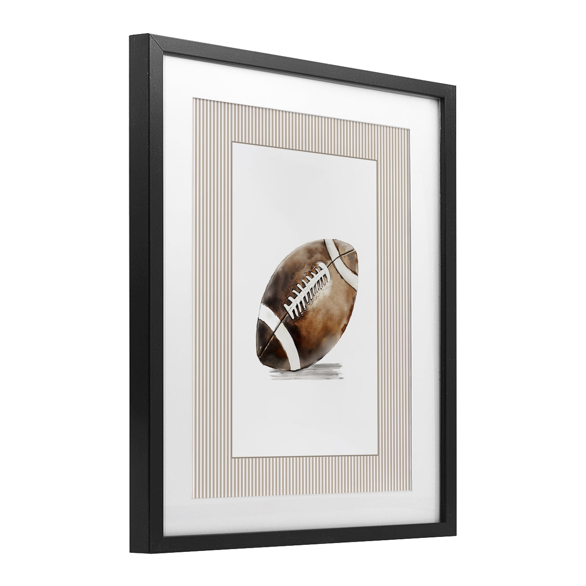 Stupell Industries Vintage Sports Football Black Framed Print Under Glass, design by Christine Simpson Art
