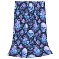 thumbnail image 2 of Balery Skull blue crystal flower Manta de Felpa Suave y Acogedora – Cobija de Franela Aterciopelada para Cama, Lavable y Cálida para Sofá, Mascotas, Transpirable-50"x40", 2 of 7