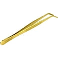 thumbnail image 3 of O'Creme Stainless Steel Precision Kitchen Culinary 8 Inch Tweezer Tongs 8" Curved, Gold, 3 of 3