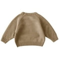 thumbnail image 4 of Spazoro Toddler Girls Boys Sweaters, Casual Thickening Long Sleeve Crew Neck Warm Shirts for Child Girls Beige Size 3 T, 4 of 4