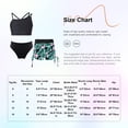 thumbnail image 7 of TiaoBug Kids Girls 3 Piece Tankini Swimsuits Outfits Sleeveless Cami Top Bathing Suit Briefs with Bottoms Beach Swimwear Black-A 6, 7 of 7