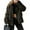 Brown, variant on Women's Faux Fur Leather Patchwork Moto Jacket - Sherpa Lined Winter Coat with Zip Up, Trendy Cold Weather Outerwear