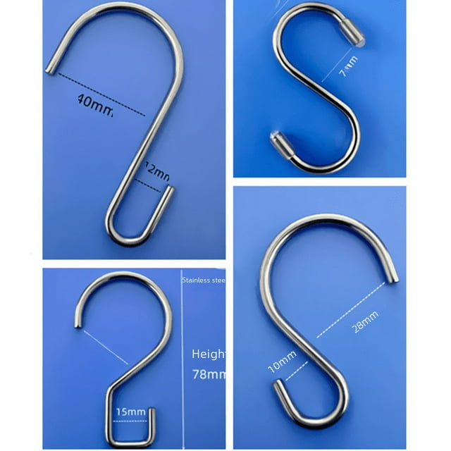 Gancho para baño, ropa, tienda, cocina, hogar, gancho en forma de S, gancho de acero inoxidable, gancho de metal para colgar