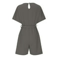 thumbnail image 6 of CheerKidz Short Jumpsuits for Women's Summer Solid Color Short Sleeved Neck Loose Fitting Seam Jumpsuit Casaul Shorts Outfits(Z02#Dark Gray,S), 6 of 6