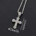 thumbnail image 4 of Vireellx Cross Pendant Necklace With Stainless Steel Rope Chain, White Gold Plated Hip Hop Rhinestone Cross Chains For Men Wome, 4 of 6