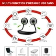 thumbnail image 5 of Hands-Free Neck Fan, Lightweight Wearable Cooling Fan, 3-Speed Adjustable, 360° Rotatable Dual Head Fan, USB Rechargeable for Office, Travel, Summer, 5 of 8