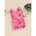 thumbnail image 3 of Bagilaanoe Newborn Baby Girl Summer Rompers Strawberry Print Sleeveless Bodysuits 3M 6M 12M 18M Infant Casual One Piece Short Jumpsuit, 3 of 8