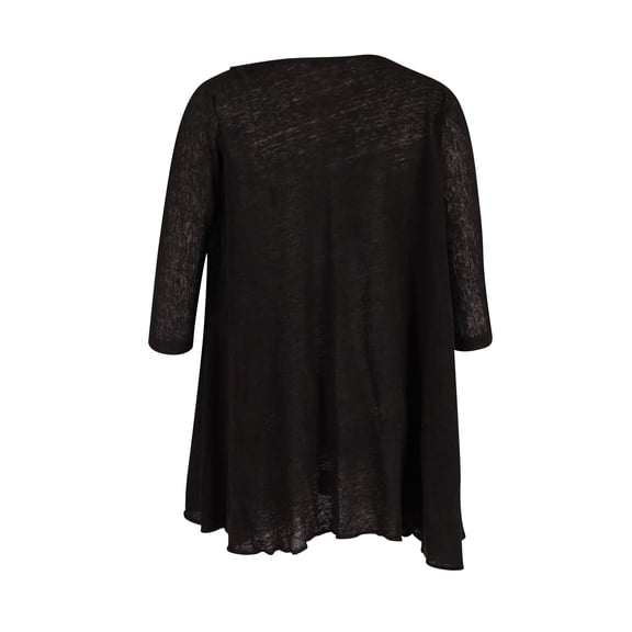 Pre-Owned Maje Quarter-Sleeved Mini Dress in Black Linen