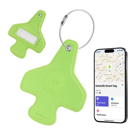 Extrelife Luggage Tags, Works with Apple Find My, Airplane Travel Essentials for Flying, International Travel Must Haves, Anti-Lost Bluetooth Suitcase Bag Tracker Tag