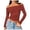 A-Red916, variant on Womens Tees Off Shoulder Ruffle Neck Long Sleeve Side Ruched Cropped Slim Fitted Tops Trendy Tight Going Out Shirts