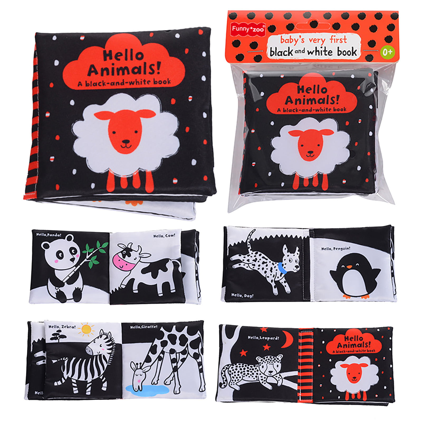 Intelligence development Soft 3D Animal Cloth Crinkle Book Baby Cognize Toy Gift 