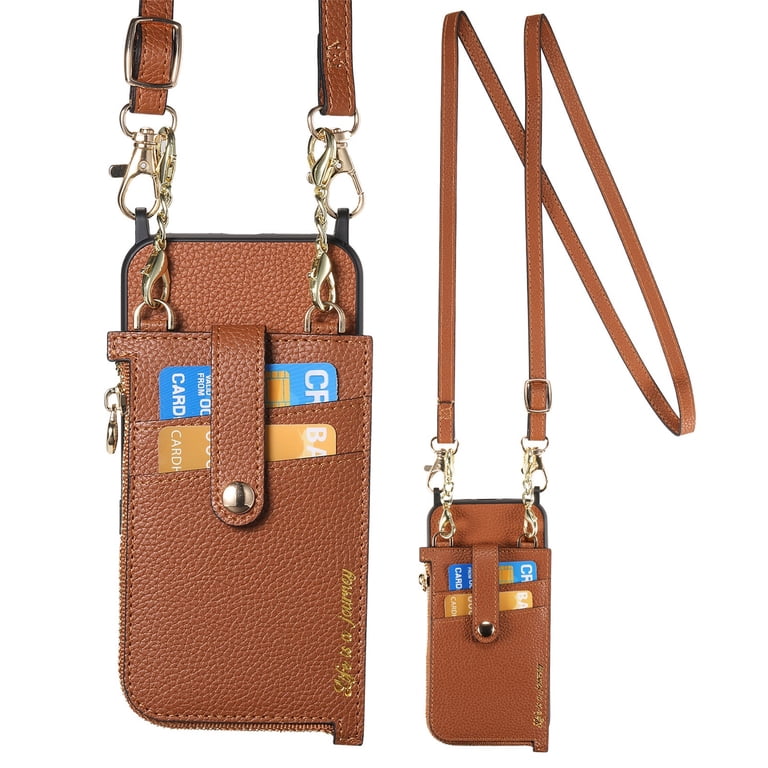 SaniMore for iPhone 14 Case, PU Leather Removeable Zipper Purse