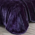 thumbnail image 4 of Chezmoi Collection Heavy Thick Korean Style Faux Mink Blanket Single Ply 9 Lbs, 750GSM Silky Soft Plush Raschel Mink Blanket, 92" x 106" US King Size, Solid Purple, 4 of 9