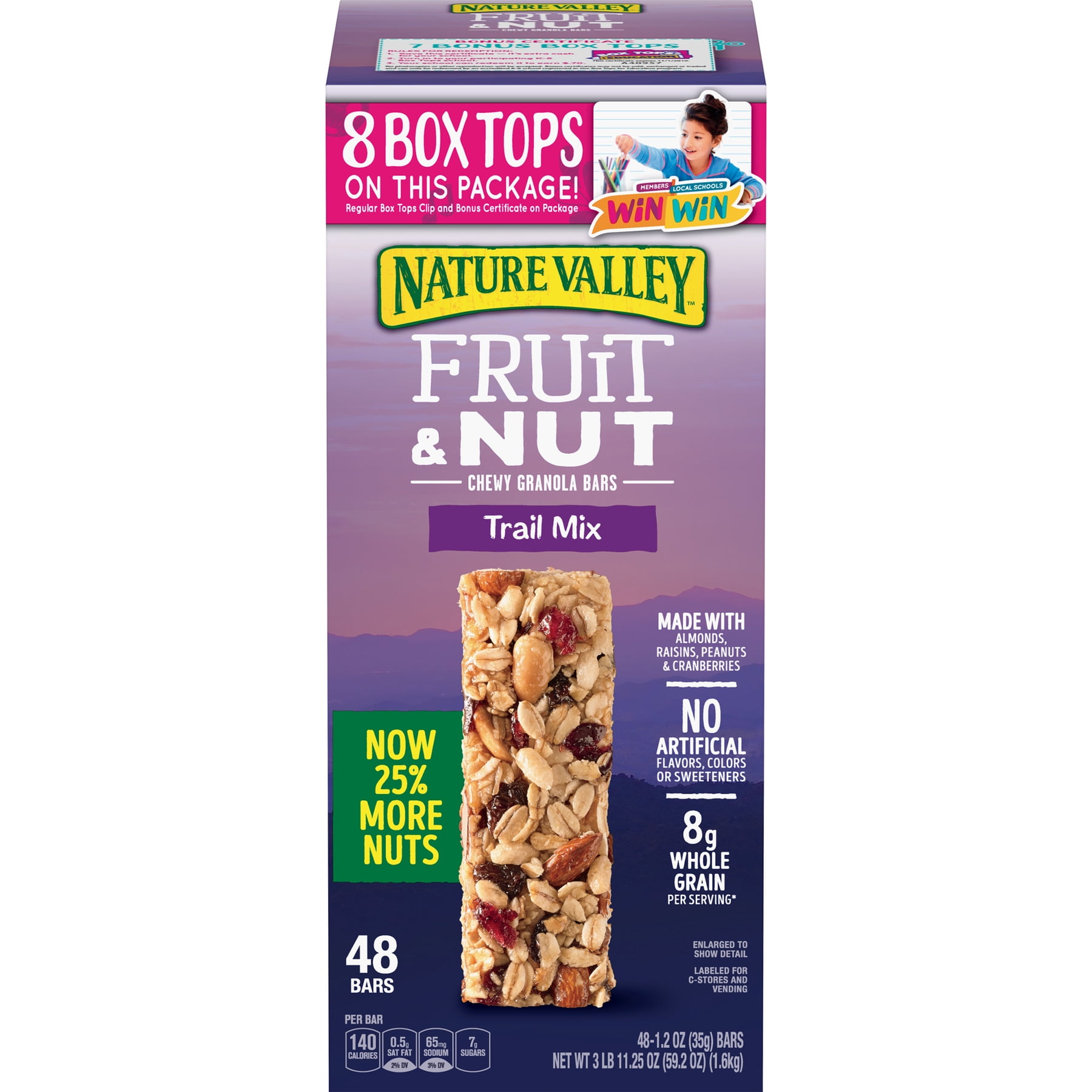 Nature Valley Fruit and Nut Chewy Trail Mix Granola Bars 48 Count, 59.2 oz
