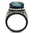 thumbnail image 2 of Womens Black Ring Anillo Para Mujer Stainless Steel Ring with AAA Grade CZ in London Blue Julianna, 2 of 4