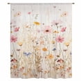 thumbnail image 2 of Spring Floral Sheer Curtains 96 Inches Long, Pastoral Botanical Summer Flowers Vintage Light Filering Curtains, Privacy Drapes Simi Floor to Veiling Curtain for Living Room Large Window Treatment, 2 of 9