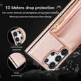 thumbnail image 3 of ELEHOLD Wallet Crossbody Case for Samsung Galaxy S24 Ultra,Back Flip Card Slots Zipper Pocket Kickstand Function Shockproof Purse Case with Crossbody Strap,Rosegold, 3 of 5