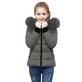 thumbnail image 2 of purcolt Girls Winter Coat Quilted Puffer Jacket Warm Parka with Removable Hood Insulated Outerwear 5-14 Years, 2 of 5