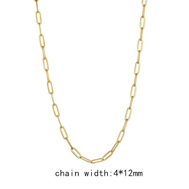 Collar de cadena de eslabones de clip de papel de moda novedosa 2021 para mujer, collar de cadena de Color dorado de acero inoxidable para mujeres y hombres, regalo de joyería Tan Jianjun unisex