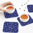 thumbnail image 6 of Bingfone Vintage Golden Snowflakes Royal Blue Leather Drinks Coasters with Set of 6,Suitable for Home Kitchen,Coffee Cup Coasters Home Gift, 6 of 7